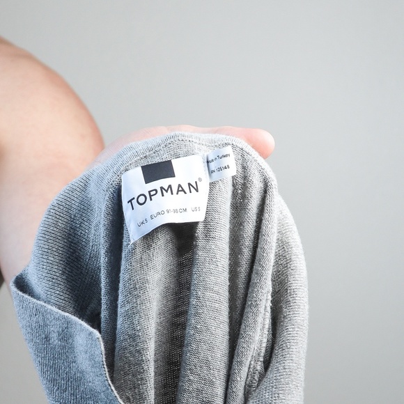 Topman Muscle Fit Sweater Polo | grey knit long sleeve - Picture 7 of 8